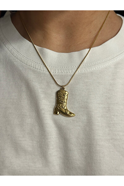 stainles steel Çelik Kovboy Çizme Kolye