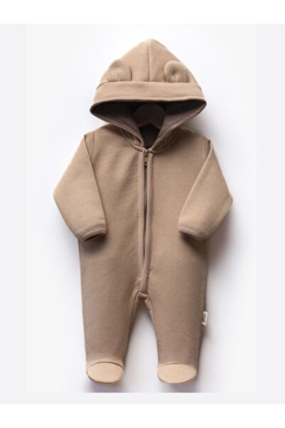 Flexi Kapüşonlu %100 Pamuk Fermuarlı Tulum