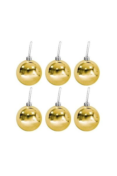 Astaş New Year's Ball 3 cm Gold 6 Pieces