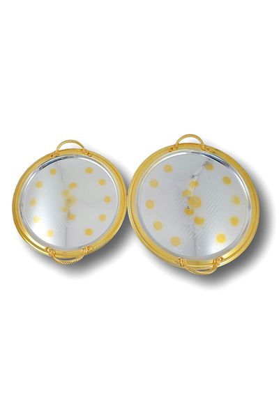 AVCI HOME MAKER T1693 ROUND TRAY ST 2PC L&M SG L: 40x40cm & M:35x35cm