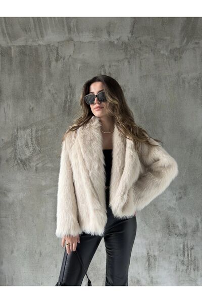 BNK Shop Şal Yaka Astarlı Premium Suni Kürk Ceket Mont
