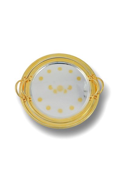 AVCI HOME MAKER T1693 ROUND TRAY ST 2PC L&M SG L: 40x40cm & M:35x35cm