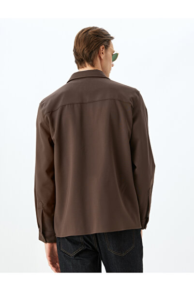 Koton Langärmliges Hemd mit bedeckten Taschendetails und Knöpfen