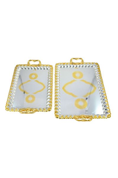 AVCI HOME MAKER T1702 RECT.TRAY ST 2PC L&M SG L:48.5x34.5cm & M:41.5x29.5cm