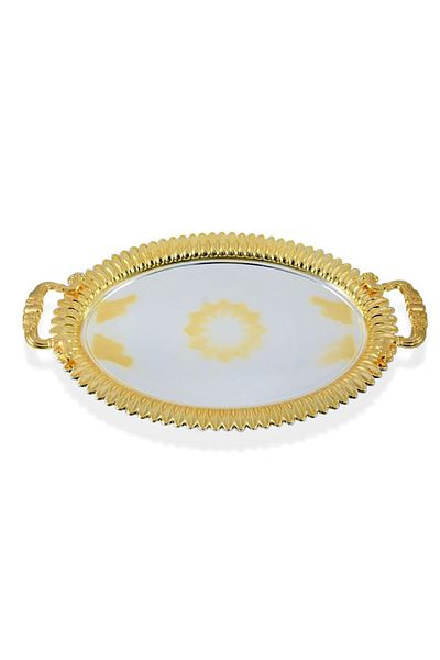 AVCI HOME MAKER T1214 OVAL TRAY ST 2PC L&M SG L: 47.8x34.5cm & M:41.5x30cm