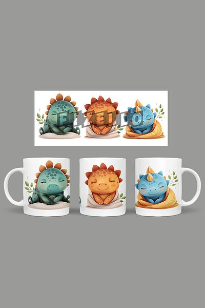 Fizello Cute Dinosaurs - Cute Dinosaur Themed Mug