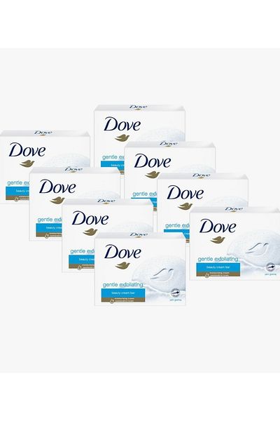 Dove Beauty Soap - Gentle Exfoliating Moisturizing Effect, 90g X 8 Pieces Beauty Cream Bar Solid