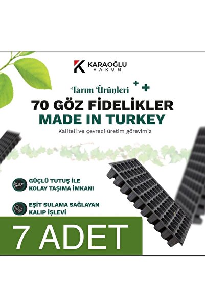 KARAOĞLU VAKUM AMBALAJ Fide Viyol 7 Adet 70 Göz Fide Viyolü Fidelik Fide Altl...