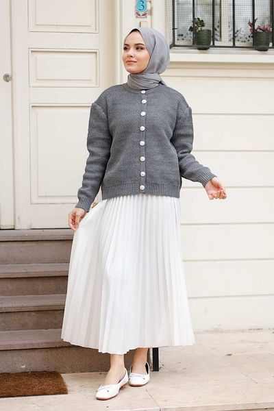 Pamuk Butik Γυναικεία Ζακέτα Πλεκτή με λαιμόκοψη