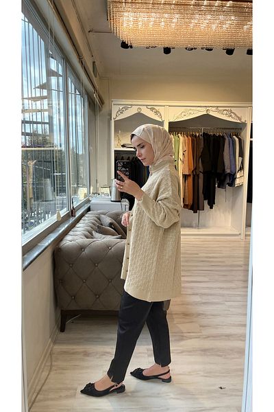 Invee سترة صوفية منقوشة باللون الجملي من INVEE 6957