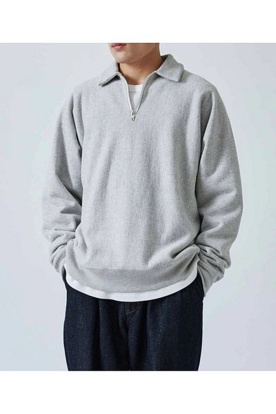 SEVBANO Polo Neck Half Zipper Unisex Oversize Sweatshirt