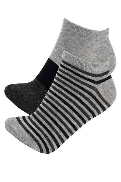 DeFacto Men's Patterned 2-Piece Bamboo Short Socks