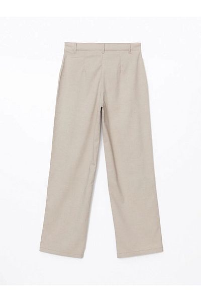 LC Waikiki Pantaloni largi LCW Vision, bej, slim fit, pentru femei