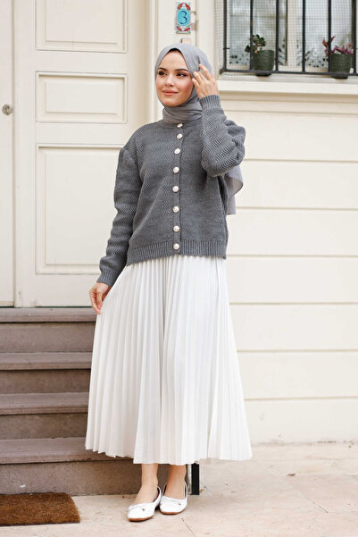 Pamuk Butik Γυναικεία Ζακέτα Πλεκτή με λαιμόκοψη