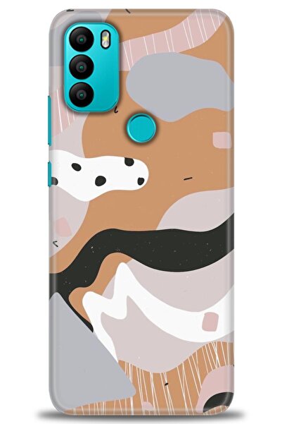 MRCİLETİSİM General Mobile Gm 21 Plus Case Hd Printed Case - Brown White