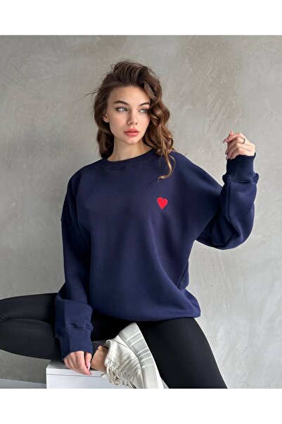 Dia Blanco Üç İplik Şardonlu Kalp Detay Kazak