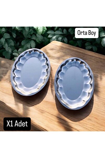 Metler Çelik Dilimli Kayık Tabağı  Kalın Çelik Kayık Tabağı,Salata,Servis,Mak...