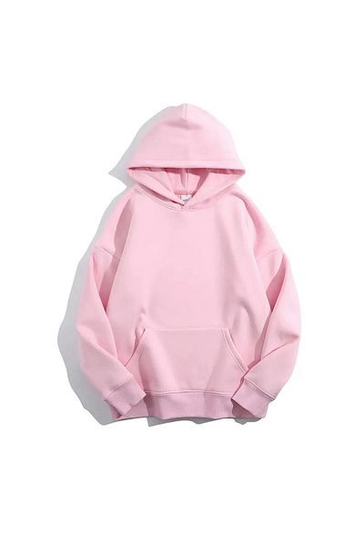DWN WEAR Unisex Basic Hooded Unprinted Plain Oversize 3 Thread 100% Cotton Hoodie Sweatshirt