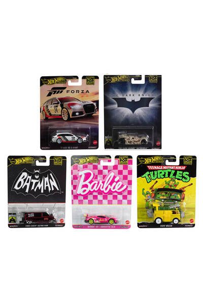 HOT WHEELS HotWheels Premium Pop Culture 5'li Set 2024 Audi RS6 Barbie Corvette Batman Ninja