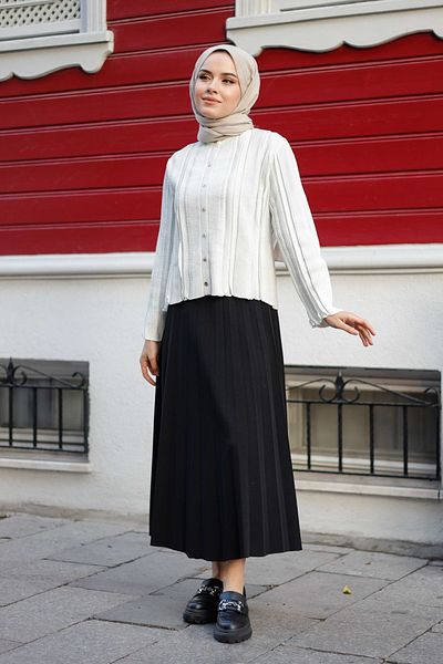 Pamuk Butik Γυναικεία Ζακέτα Πλεκτή με λαιμόκοψη