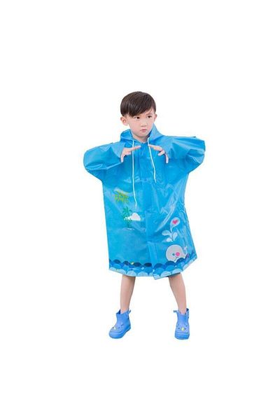 Sea Home 7-8 Years Old Blue Windbreaker Hooded Children's Raincoat - Size L