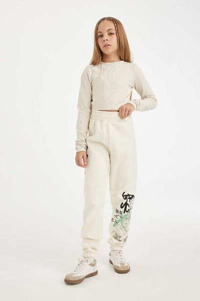 DeFacto Κοριτσίστικο εμπριμέ Jogger Sweatpants - Ελαστικό πόδι μέσης D3207A824WN