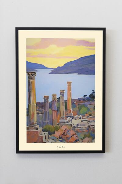 illustroworks Assos Çanakkale - Çerçevesiz Özgün Tasarım Tablo Poster Duvar T...