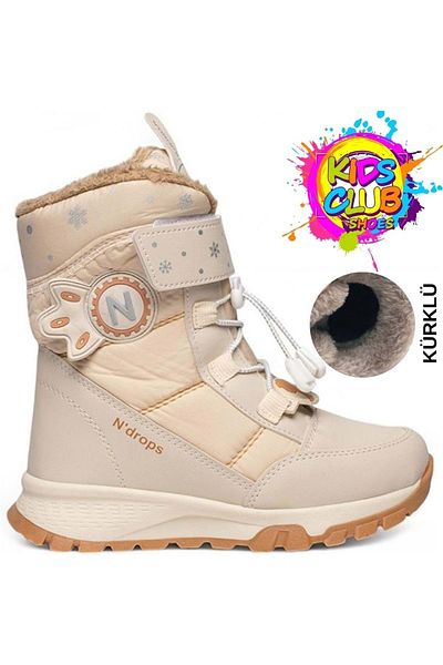 KCMN Unisex Παιδικές μπότες χιονιού - Ndrops-014, μάλλινο εσωτερικό σχέδιο, ΜΠΕΖ