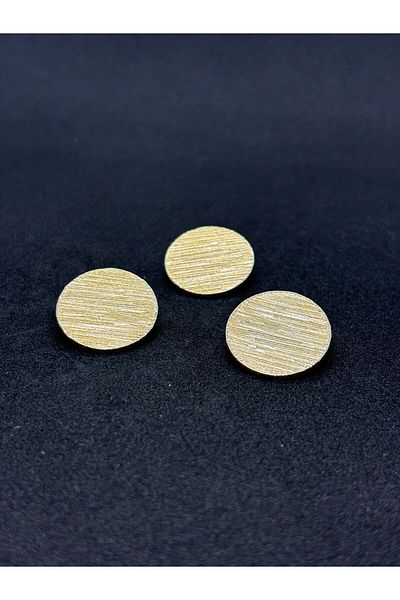 BEİLYS COSMETİCS & ACCESSORY Gold Color Striped Large Circle Knob - 32 Sizes, 3 Pieces