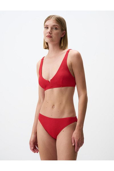 Jimmy Key Partea de jos de bikini de bază cu textura roșie
