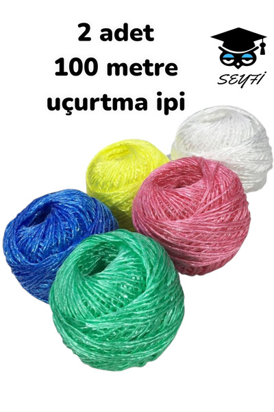 SEYFİKİRTASİYE çok amaçlı plastik kopmaz uçurtma ipi çamaşır ipi 100 metre 2 ...