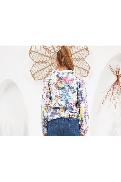 CİCHLİD Girl Colorful Zippered Cardigan