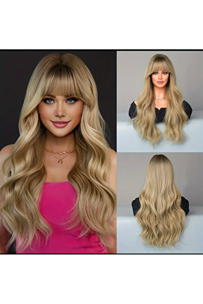 Fenomen Peruk Röfleli Sıcak Sarı Saç Peruk