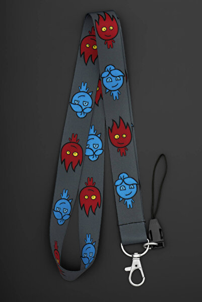 Apptakı Ateş ve Su Yaka Kartı Aksesuar Boyun İpi Boyun Aski İpi Telefon Askıs...