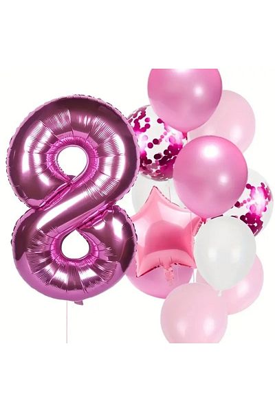 CANSIN 8 Year Old Foil Balloon Set