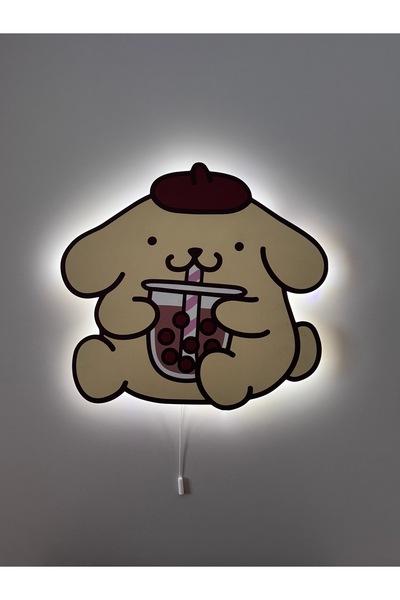 UViolets Dekoratif Ahşap Baskılı Sanrio Karakteri Ponpon Purin Çocuk Odası Ge...