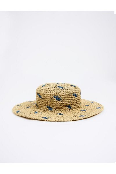 Jimmy Key Dark Beige Patterned Straw Hat