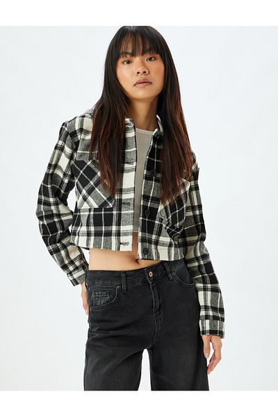 Koton Gray Women's Crop Shacket