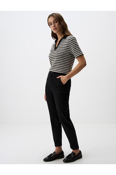 Jimmy Key Black Regular Leg Pocket Gabardine Trousers
