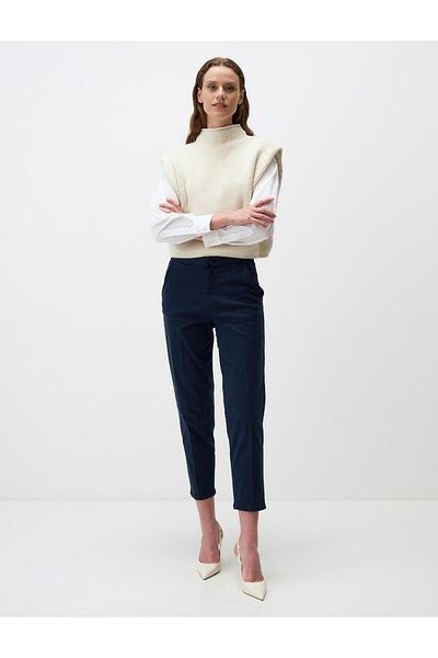 Jimmy Key Navy Blue Normal Leg Pocket Gabardine Trousers