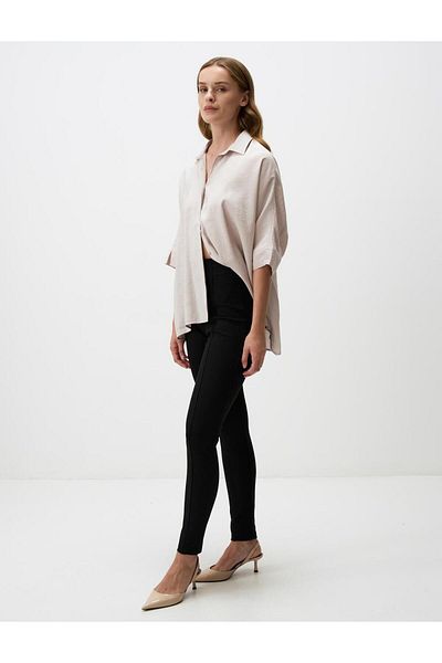 Jimmy Key Black High Waist Slim Leg Plain Knitted Tights