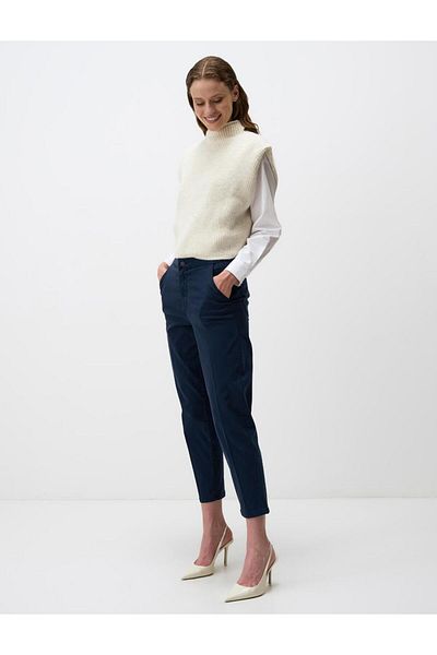 Jimmy Key Navy Blue Normal Leg Pocket Gabardine Trousers