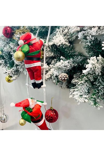 Kuzey 87 cm 2-Piece Climbing the Ladder Christmas Dady Christmas Ornament Vitrin Christmas Ornaments Christmas Pine Tree Ornaments