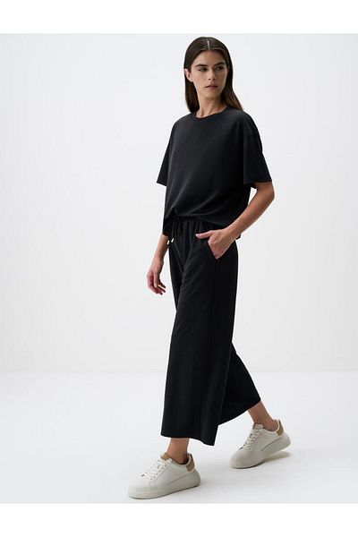 Jimmy Key Black Wide Leg Comfortable Jogger Pants