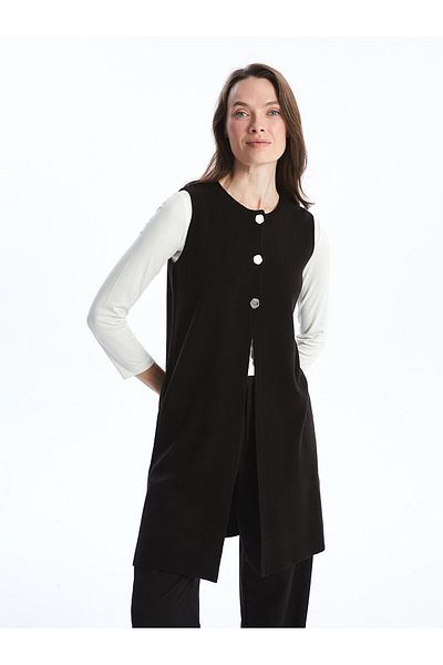 LC Waikiki Lcwk Women's Crew Neck Plain Knitwear Vest