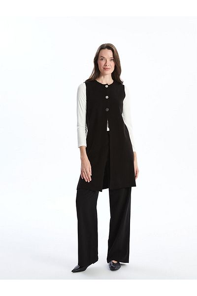 LC Waikiki Lcwk Women's Crew Neck Plain Knitwear Vest