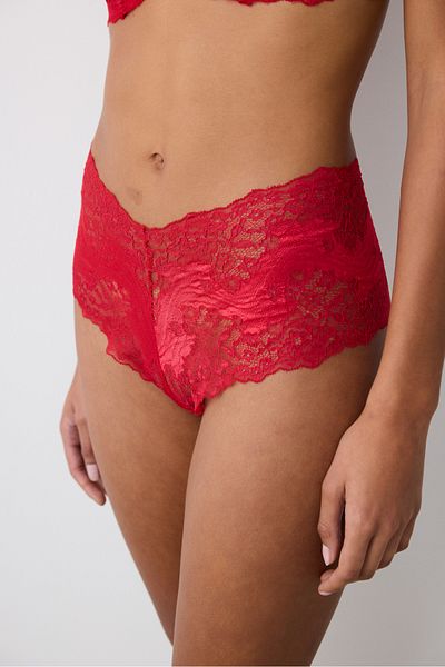 Penti Lace Lace Boyshort Red Hipster Panties