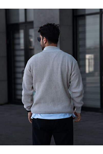 SR MEN'S TRIKO HALF ZIPPERED SWEATER