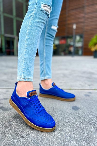 Joy Man J157 Tenis ortopedic retro pentru bărbați - piele casual, CTT Blue