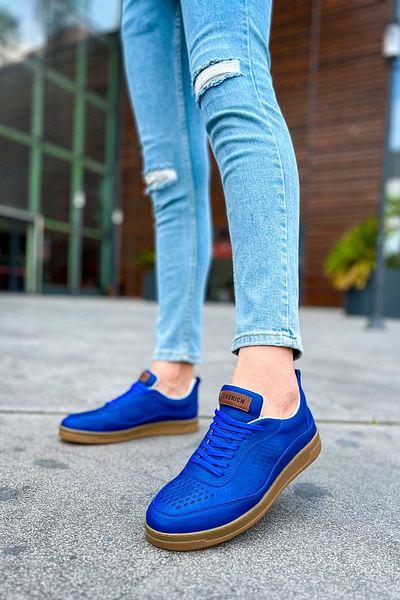Joy Man J157 Tenis ortopedic retro pentru bărbați - piele casual, CTT Blue